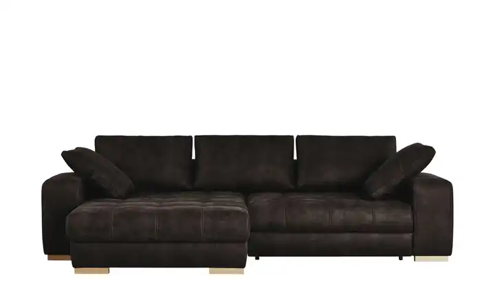 bobb Ecksofa dunkelbraun - Microfaser Caro links Dunkelbraun Mikrofaser