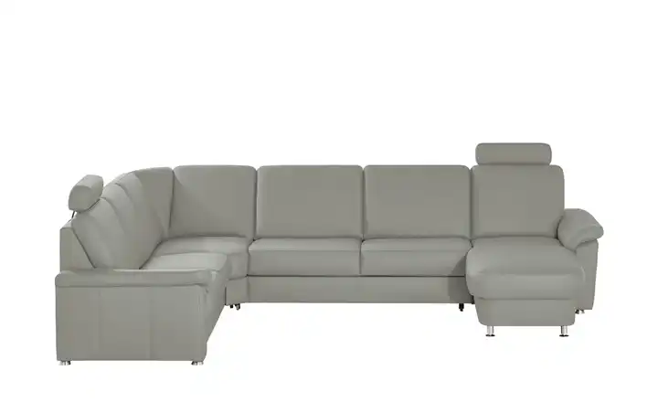 meinSofa Wohnlandschaft Leder Carolin Hellgrau links Erweiterte Funktion