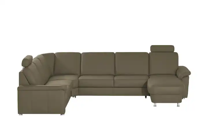meinSofa Wohnlandschaft Leder Carolin Steingrau links Erweiterte Funktion