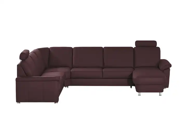 meinSofa Wohnlandschaft Leder Carolin Lila/Violett links Erweiterte Funktion