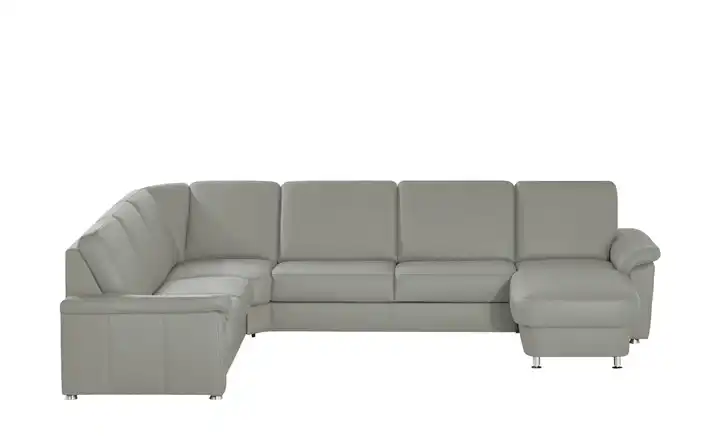 meinSofa Wohnlandschaft Leder Carolin Hellgrau links ohne