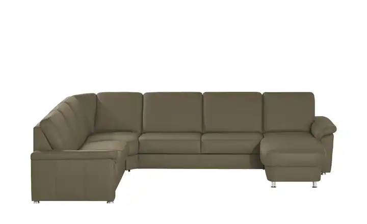 meinSofa Wohnlandschaft Leder Carolin Steingrau links ohne