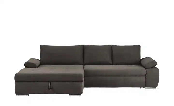 smart Ecksofa Ibby Schlamm links Flachgewebe fein