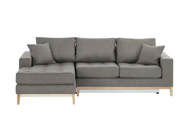 smart Ecksofa im Skandi-Look Vivien Hellgrau links Erweiterte Funktion Flachgewebe