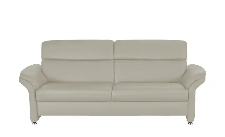 meinSofa Einzelsofa Leder Manon 3 ohne Silbergrau