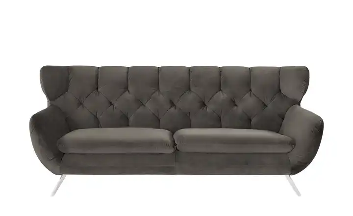 Jette Home Sofa Caldara 3 verchromt Steingrau