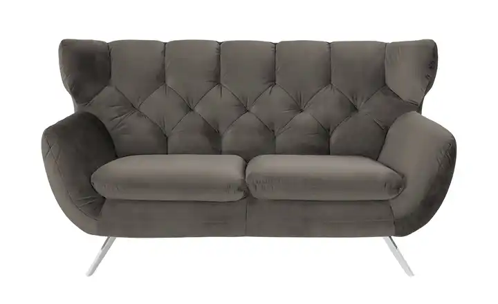 Jette Home Sofa Caldara 2 verchromt Steingrau