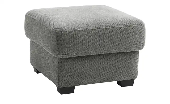 bobb Hocker mit Boxspringpolsterung Lisa de Luxe Steingrau Mikrofaser