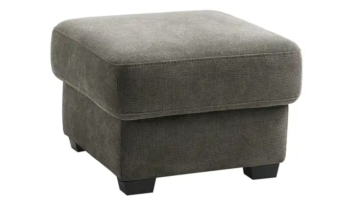 bobb Hocker mit Boxspringpolsterung Lisa de Luxe Khaki Mikrofaser