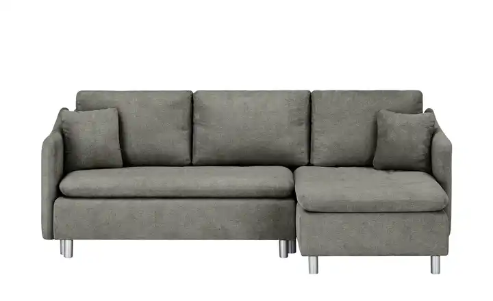 smart Ecksofa ausziehbar Bonamie Steingrau rechts Silbergrau
