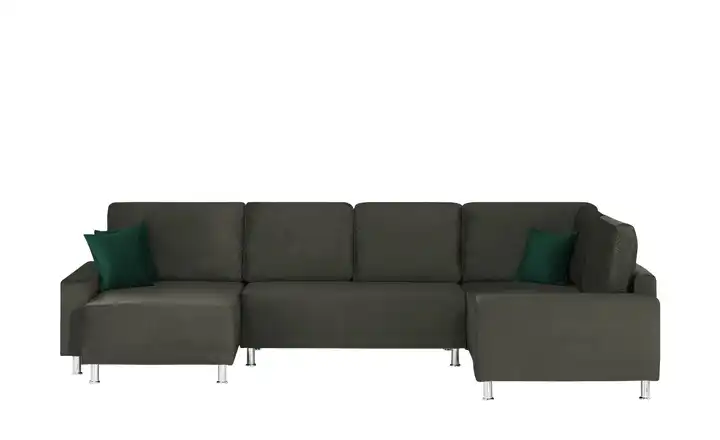Wohnlandschaft Mara Anthrazit, Grün rechts Mikrofaser