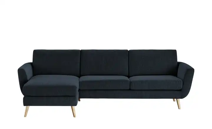 SOHO Ecksofa Smilla  Dunkelblau, Blau links Flachgewebe