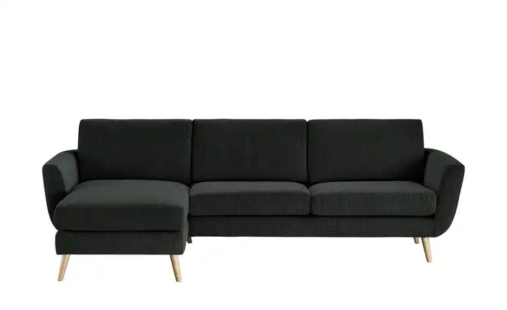 SOHO Ecksofa Smilla  Schwarz links Flachgewebe
