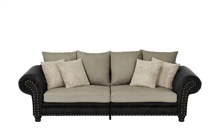 Sofa Charlene Taupe, Schwarz, Creme