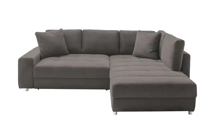 bobb Ecksofa Arissa de Luxe Grau, Braun rechts Webstoff