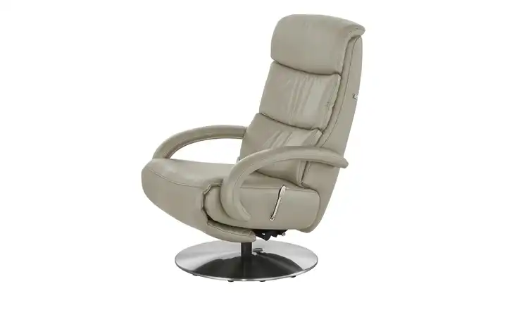 Hukla Leder-Relaxsessel Florian Hellgrau M