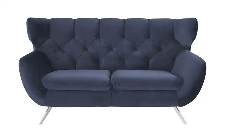 Jette Home Sofa Caldara 2 verchromt Dunkelblau