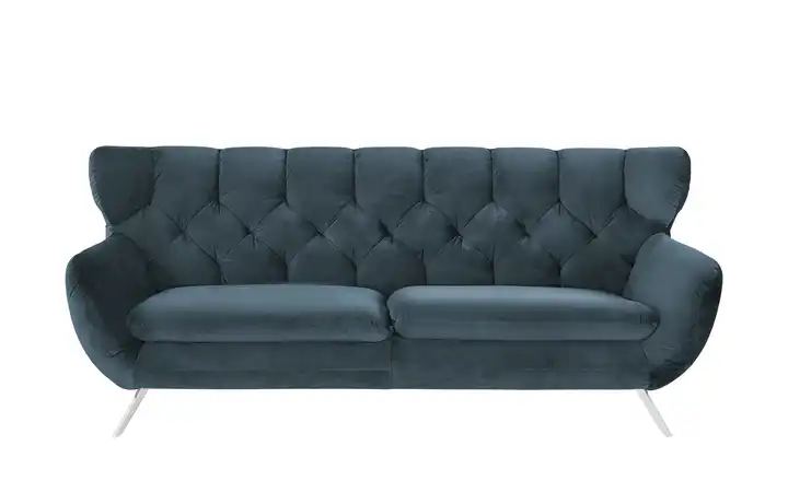 Jette Home Sofa Caldara 3 verchromt Petrol