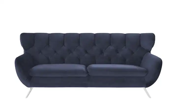 Jette Home Sofa Caldara 3 verchromt Dunkelblau