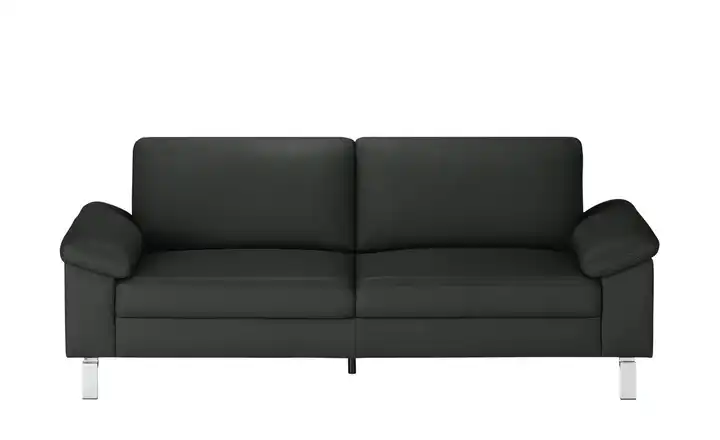 Max Schelling Ledersofa aus Echtleder Maximum 2,5 Winkel verchromt, matt Schwarz