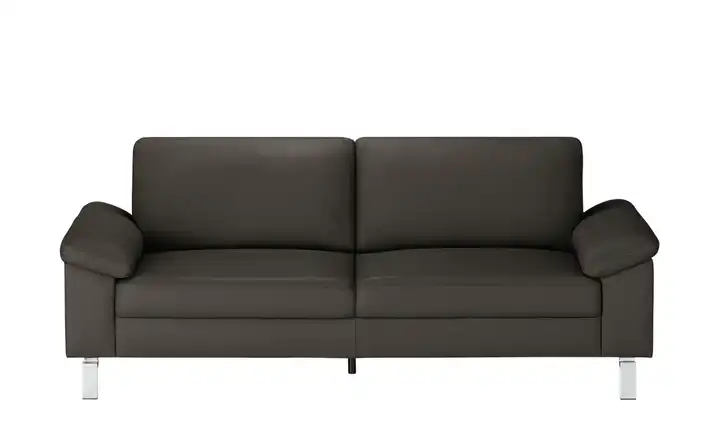 Max Schelling Ledersofa aus Echtleder Maximum 2,5 Winkel verchromt, matt Dunkelbraun