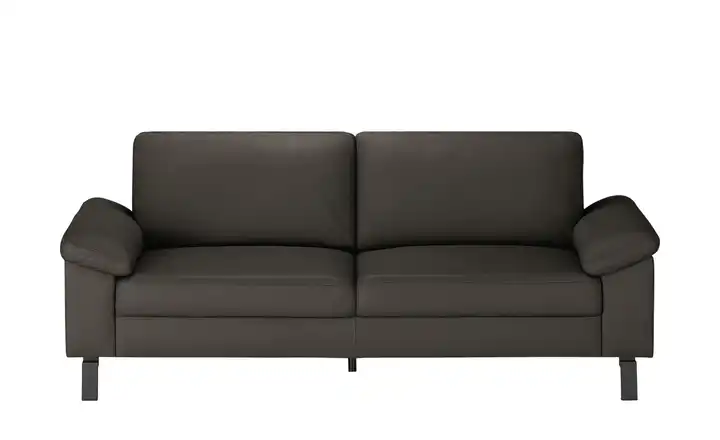 Max Schelling Ledersofa aus Echtleder Maximum 2,5 Winkel Schwarz, matt Dunkelbraun