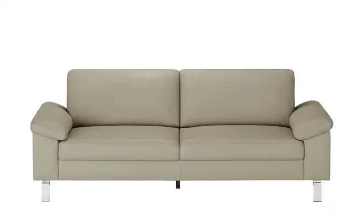Max Schelling Ledersofa aus Echtleder Maximum 2,5 Winkel verchromt, matt Taupe