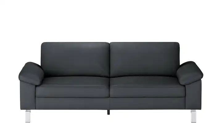 Max Schelling Ledersofa aus Echtleder Maximum 2,5 Winkel verchromt, matt Dunkelblau
