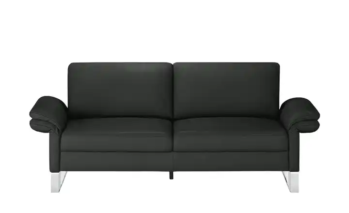 Max Schelling Einzelsofa aus Echtleder Maximum 2 Kufengestell Schwarz verchromt