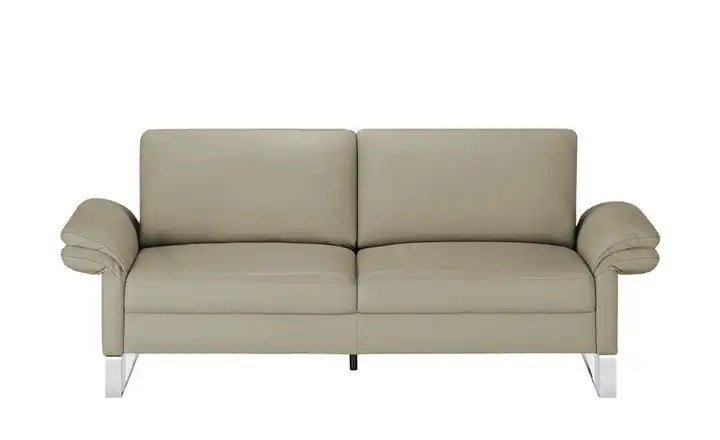 Max Schelling Einzelsofa aus Echtleder Maximum 2 Kufengestell Taupe verchromt