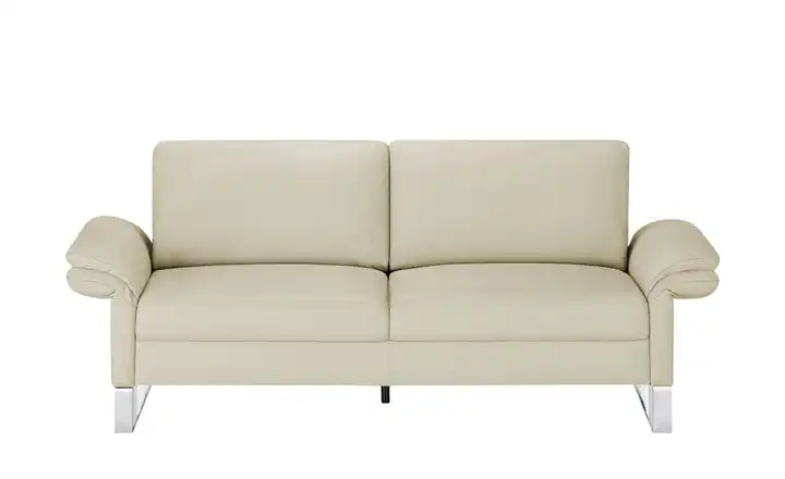 Max Schelling Einzelsofa aus Echtleder Maximum 2 Kufengestell Beige verchromt