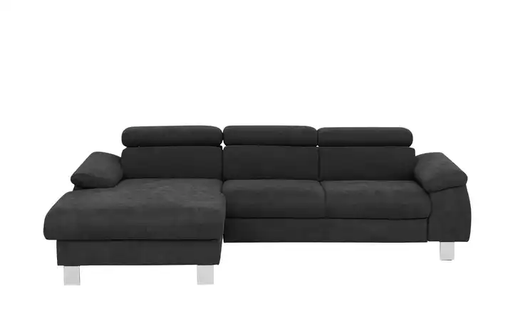 uno Ecksofa aus Velours Micky Schwarz links Grundfunktion