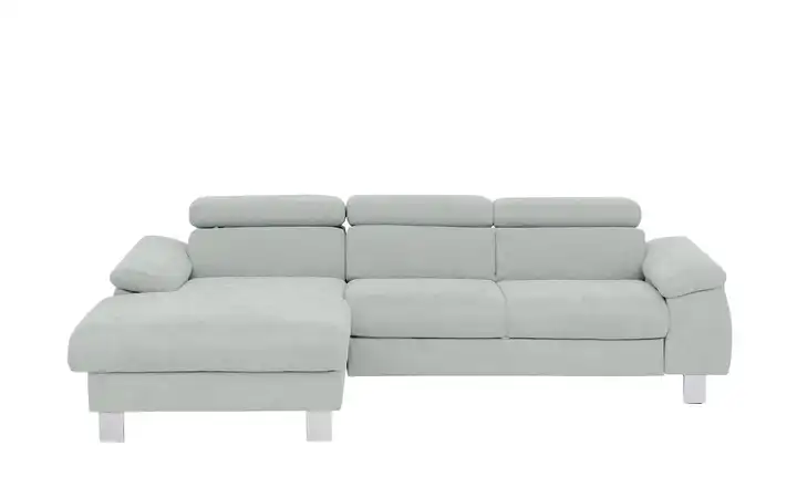 uno Ecksofa aus Velours Micky Hellgrau links Grundfunktion