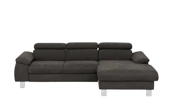 uno Ecksofa aus Velours Micky Schlamm rechts Erweiterte Funktion