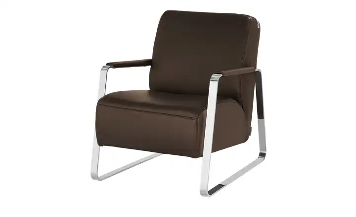 W.SCHILLIG Sessel aus Leder 17350 Quadroo Dunkelbraun