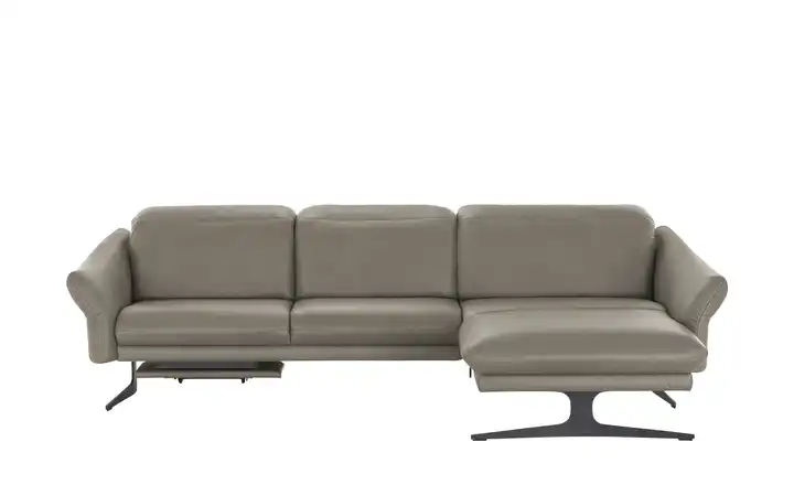 himolla Ecksofa aus Echtleder 1059 Grau rechts Erweiterte Funktion