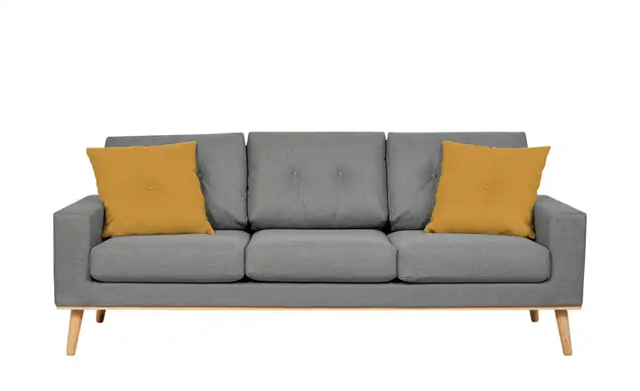 Sofa, 3-sitzig Cristy Hellgrau, Gelb