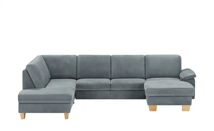 meinSofa Wohnlandschaft Leder Samu Grau links ohne
