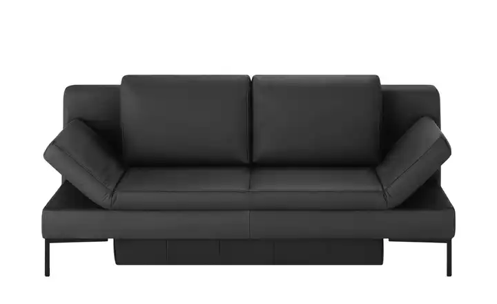 Schlafsofa mit Sitz- und Rückenfläche aus Echtleder Kenny Schwarz Schwarz