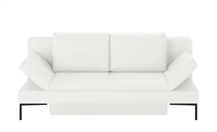 Schlafsofa mit Sitz- und Rückenfläche aus Echtleder Kenny Schwarz Weiß