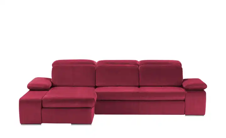 switch Ecksofa aus Mikrofaser Avilla Bordeauxrot links Grundfunktion Mikrofaser in Velours-Optik