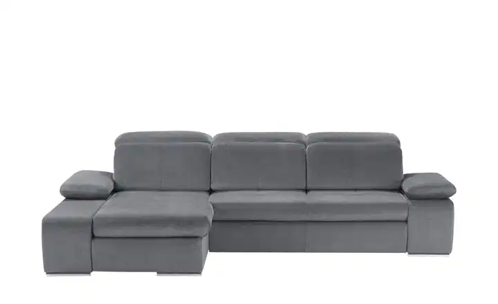 switch Ecksofa aus Mikrofaser Avilla Graphit links Grundfunktion Mikrofaser in Velours-Optik