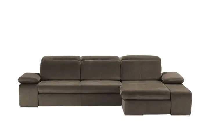switch Ecksofa aus Mikrofaser Avilla Braun rechts Grundfunktion Mikrofaser in Velours-Optik