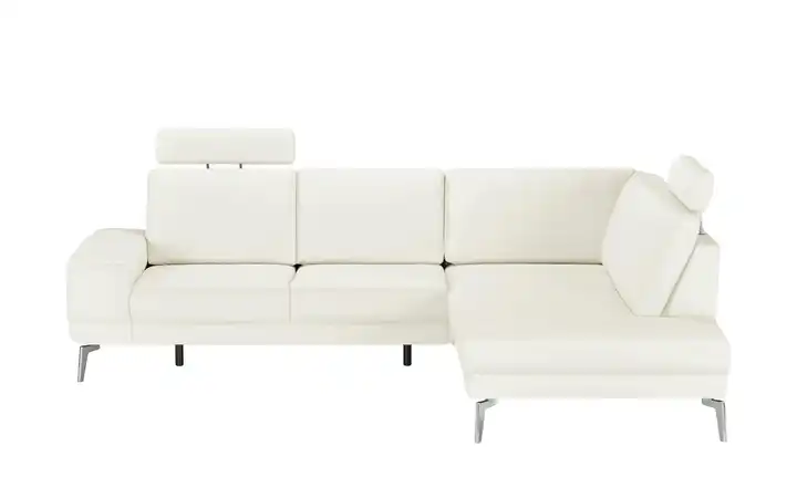 meinSofa Ecksofa aus Leder Dana Weiß rechts Erweiterte Funktion