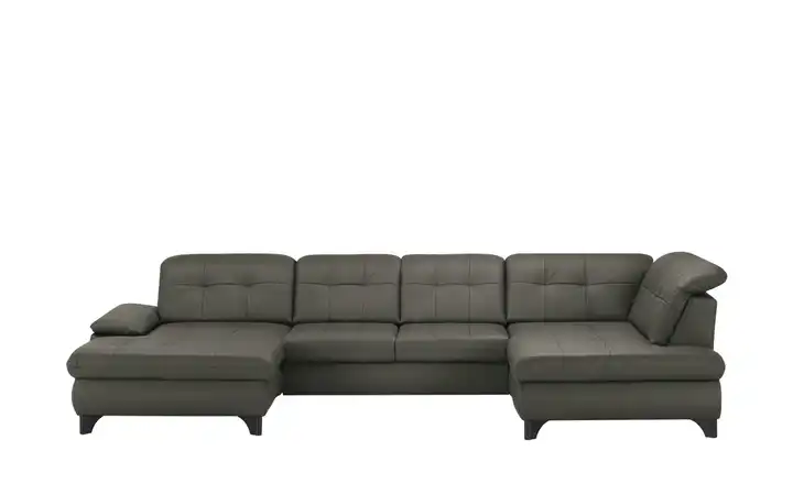 Lounge Collection Wohnlandschaft Leder Jona Grau rechts Grundfunktion