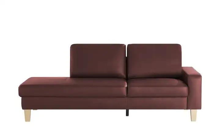 Recamiere aus Leder Bena rechts Dunkelrot