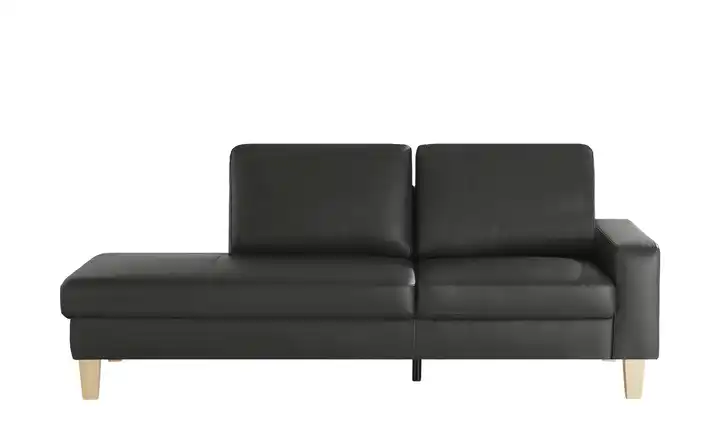 Recamiere aus Leder Bena rechts Schwarz