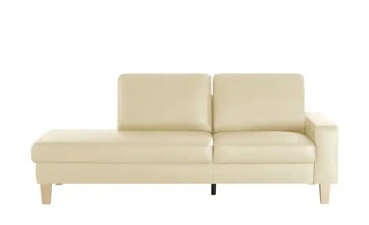 Recamiere aus Leder Bena rechts Creme