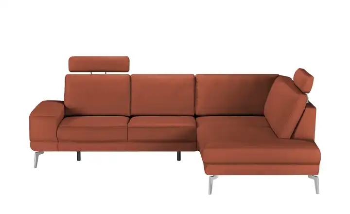 meinSofa Ecksofa aus Leder Dana Rot rechts Erweiterte Funktion