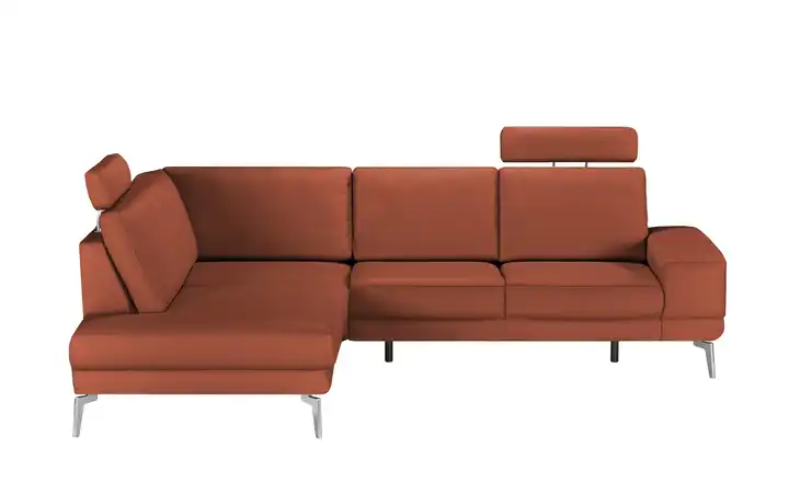 meinSofa Ecksofa aus Leder Dana Rot links Erweiterte Funktion